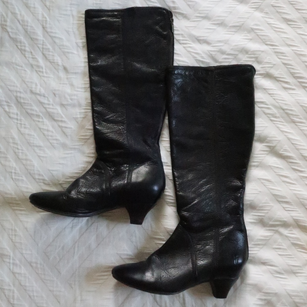 Frye Black Steffi Zip Tall Boot